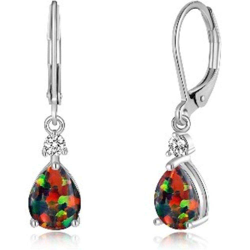 CINI 14K Gold Plated Teardrop Earrings- Black